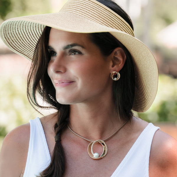 Finley Pearl 16" Ring Pendant Necklace & Earring Set