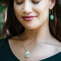 Elani Engraved Silver Palm Leaf 17" Pendant Necklace