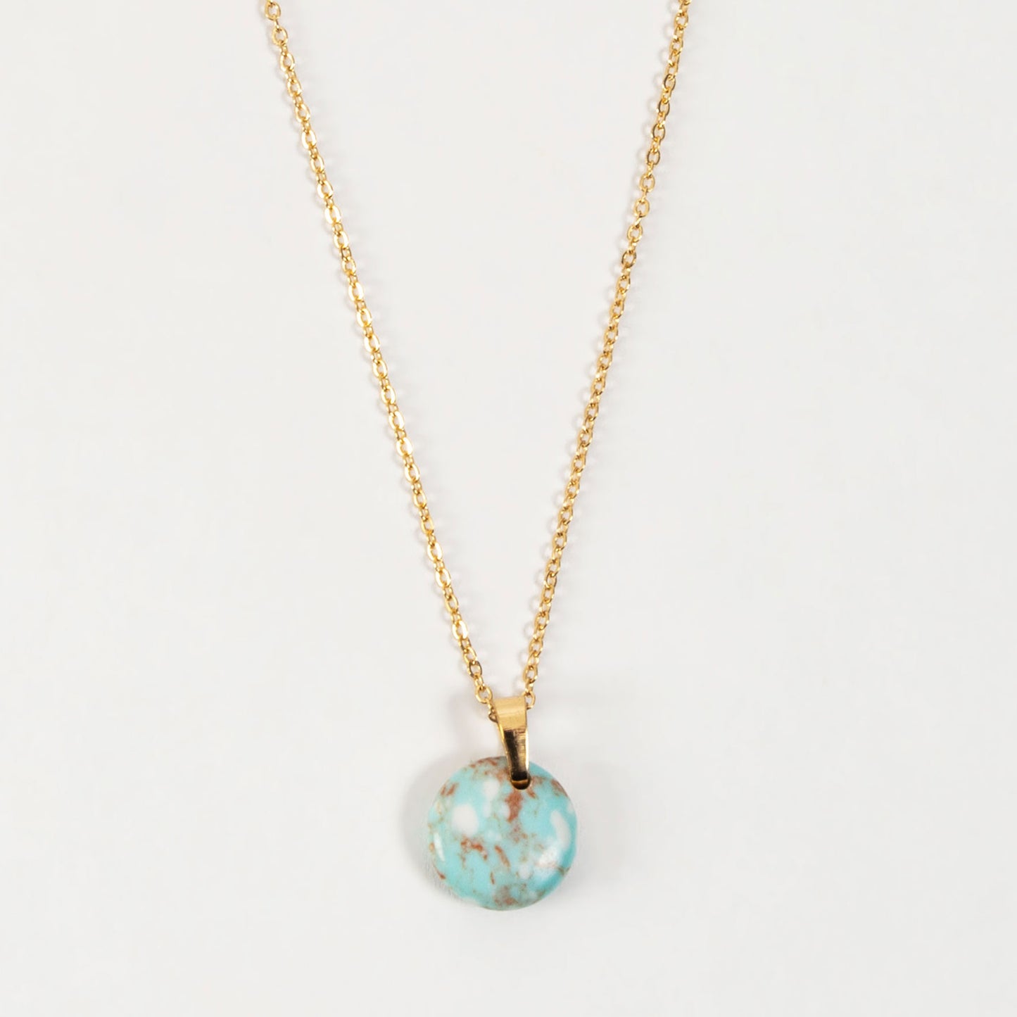 Gina Dainty Jasper 16" Gold Pendant Necklace