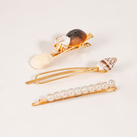 Apryl 3 Piece Blue Genuine Shell Fashion Hair Clips & Pin
