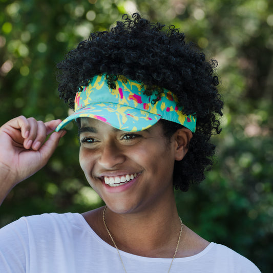 Stella Floral Print Adjustable Sun Visor