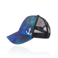 Taryn Tie Dye Trucker Hat with Embroidered Beach Icon
