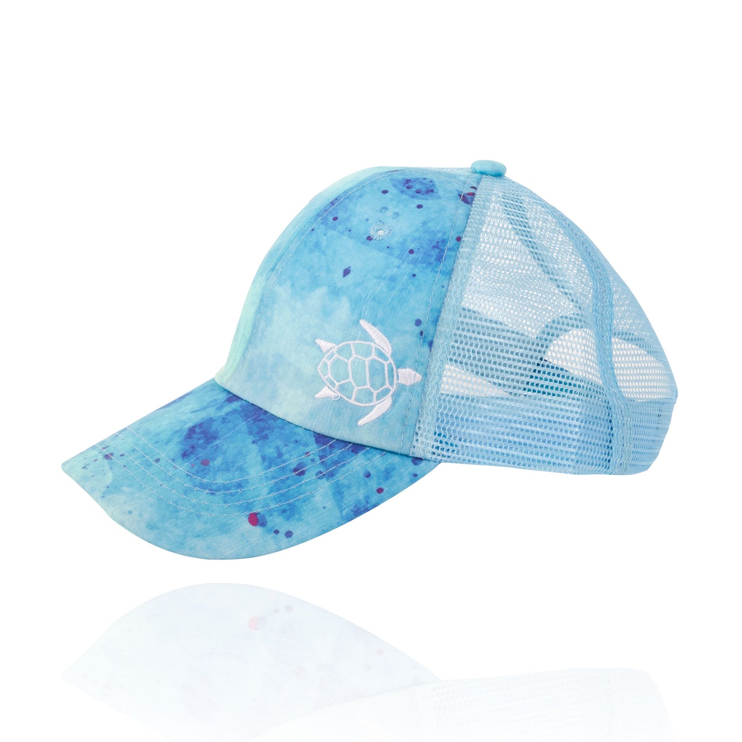 Taryn Tie Dye Trucker Hat with Embroidered Beach Icon
